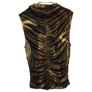 Rachel Zoe Camouflage Ruched Tank Top